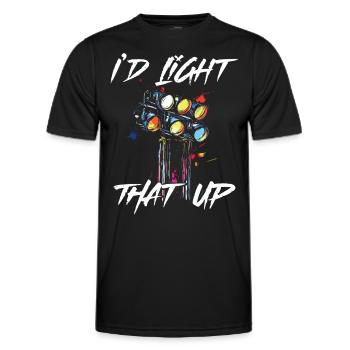 Lighting technician Lighting technician Lighting technology - Men's Functional T-Shirt - black - Front - AI Model Male 178 dark (178cm)