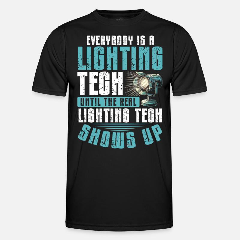 Lighting technician Lighting technician Lighting technology - Men's Functional T-Shirt - black