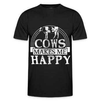 Kuh Kuhglocke Tier Geschenk - Männer Funktions-T-Shirt - Schwarz - Vorne - AI Model Male 178 dark (178cm)