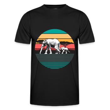 Elefant Geschenk - Männer Funktions-T-Shirt - Schwarz - Vorne - AI Model Male 178 dark (178cm)