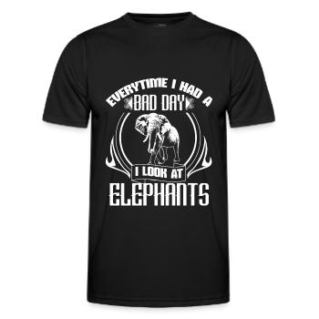 Elefant Savanne Tier Geschenkidee - Männer Funktions-T-Shirt - Schwarz - Vorne - AI Model Male 178 dark (178cm)