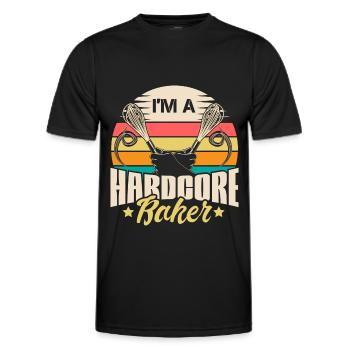 Backen Mehl Liebe Geschenkidee - Männer Funktions-T-Shirt - Schwarz - Vorne - AI Model Male 178 dark (178cm)