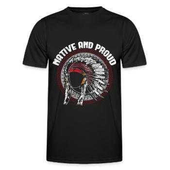 Indianer Nordamerika Hollywood Geschenk - Männer Funktions-T-Shirt - Schwarz - Vorne - AI Model Male 178 dark (178cm)
