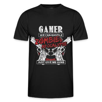 Zombie Apokalypse Gamer Monster - Männer Funktions-T-Shirt - Schwarz - Vorne - AI Model Male 178 dark (178cm)