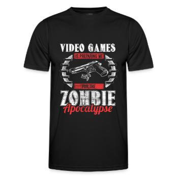 Zombie Apokalypse Zombies Horror Geschenk - Männer Funktions-T-Shirt - Schwarz - Vorne - AI Model Male 178 dark (178cm)