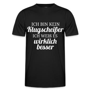 Ich bin kein Klugscheißer - Männer Funktions-T-Shirt - Schwarz - Vorne - AI Model Male 178 dark (178cm)