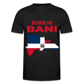 Dominikanische Republik Bani - Männer Funktions-T-Shirt - Schwarz - Vorne - AI Model Male 178 dark (178cm)