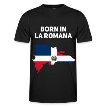 République dominicaine - T-shirt sport Homme - noir - Devant - AI Model Male 178 dark (178cm)