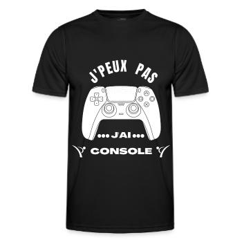 J’peu Pas j’Ai Console - T-shirt sport Homme - noir - Devant - AI Model Male 178 dark (178cm)