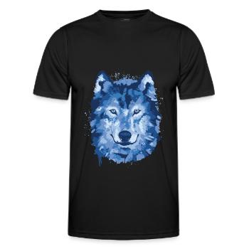 Wolf - Männer Funktions-T-Shirt - Schwarz - Vorne - AI Model Male 178 dark (178cm)