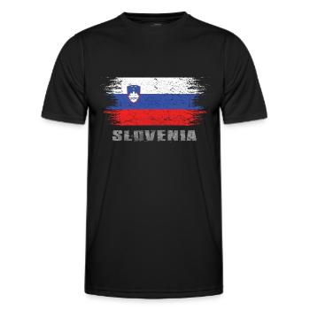 Slowenien - Männer Funktions-T-Shirt - Schwarz - Vorne - AI Model Male 178 dark (178cm)