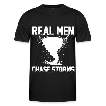 Chasse aux tempêtes - T-shirt sport Homme - noir - Devant - AI Model Male 178 dark (178cm)