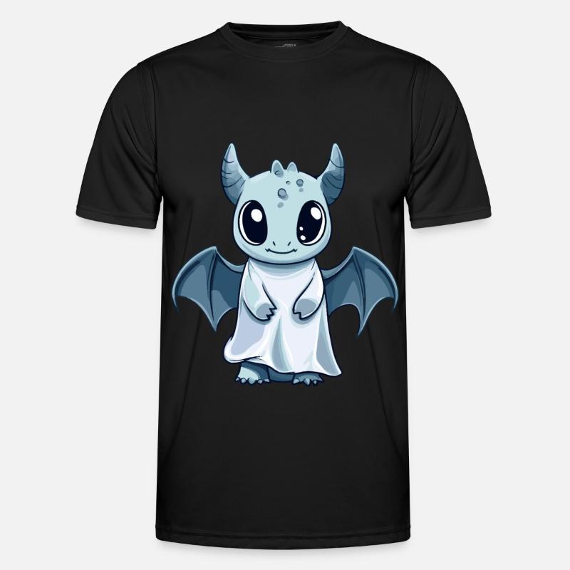 Drache Halloween Comic Geist - Männer Funktions-T-Shirt - Schwarz