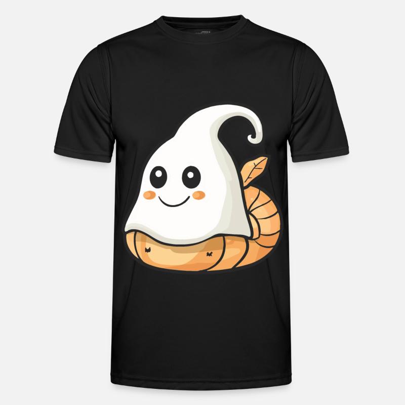 Snail Halloween Comic Ghost - Men's Functional T-Shirt - black
