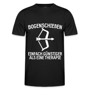 Bogensport Bogenschiessen Langbogen Geschenk - Männer Funktions-T-Shirt - Schwarz - Vorne - AI Model Male 178 dark (178cm)