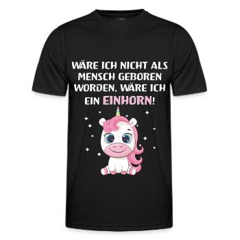 Einhorn - Männer Funktions-T-Shirt - Schwarz - Vorne - AI Model Male 178 dark (178cm)
