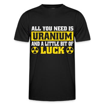 Ingénieur nucléaire Technologie nucléaire Énergie nucléaire - T-shirt sport Homme - noir - Devant - AI Model Male 178 dark (178cm)