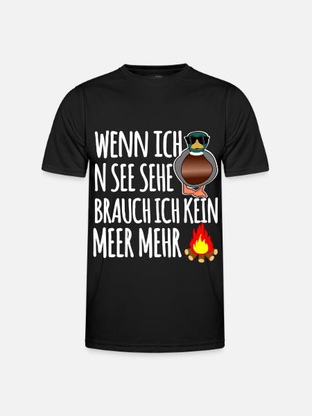 Ente am See - Männer Funktions-T-Shirt - Schwarz