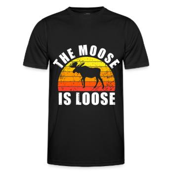 Retro Elch Lustiger Spruch - Männer Funktions-T-Shirt - Schwarz - Vorne - AI Model Male 178 dark (178cm)