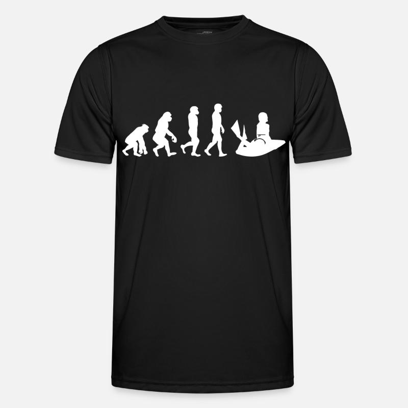 Bodyboarding Bodyboarder Surfing Evolution - Männer Funktions-T-Shirt - Schwarz
