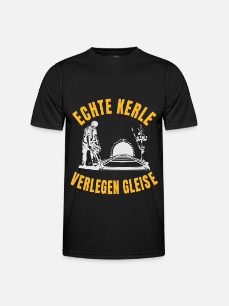 Echte Kerle verlegen Gleise - Männer Funktions-T-Shirt - Schwarz