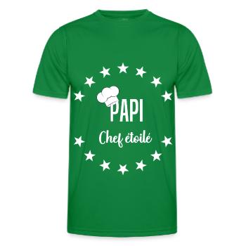 Papi Chef étoilé - toque, étoiles, meilleur papy - T-shirt sport Homme - vert - Devant - AI Model Male 178 dark (178cm)