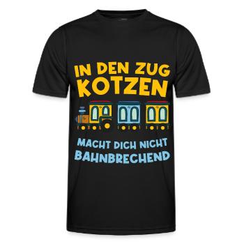 In den Zug kotzen macht dich nicht bahnbrechend - Männer Funktions-T-Shirt - Schwarz - Vorne - AI Model Male 178 dark (178cm)