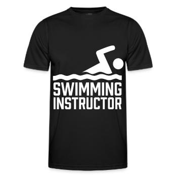 Swimming Instructor Swimming Swimming Coach Swimming Course - Men's Functional T-Shirt - black - Front - AI Model Male 178 dark (178cm)