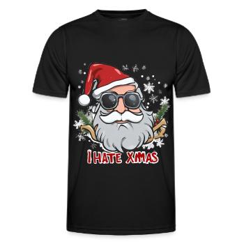 Ich hasse Weihnachten lustig Anti Weihnachten Weihnachtsmann - Männer Funktions-T-Shirt - Schwarz - Vorne - AI Model Male 178 dark (178cm)