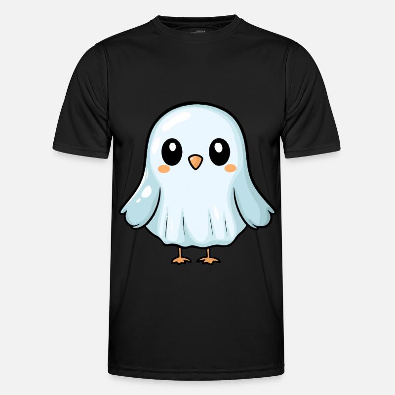 Dove Bird Halloween Comic Ghost - Men's Functional T-Shirt - black