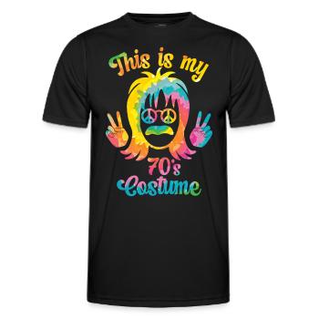 70s 1970s Seventies Party Outfit Costume - Men's Functional T-Shirt - black - Front - AI Model Male 178 dark (178cm)