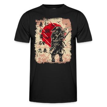 Samurai Japanischer Krieger Schwertkämpfer Japan - Männer Funktions-T-Shirt - Schwarz - Vorne - AI Model Male 178 dark (178cm)