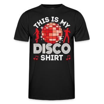 Disco 70er 80er Jahre Disko Party Outfit Discothek - Männer Funktions-T-Shirt - Schwarz - Vorne - AI Model Male 178 dark (178cm)