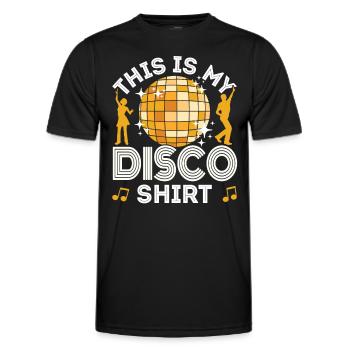 Disco 70er 80er Jahre Disko Party Outfit Discothek - Männer Funktions-T-Shirt - Schwarz - Vorne - AI Model Male 178 dark (178cm)