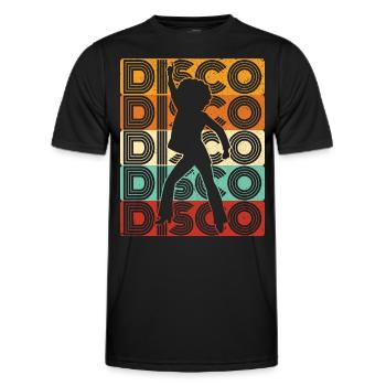 70er Jahre Disco 80er Disko Party Outfit Discothek - Männer Funktions-T-Shirt - Schwarz - Vorne - AI Model Male 178 dark (178cm)