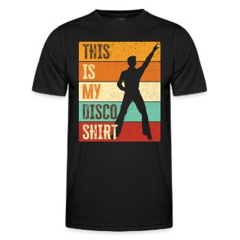 Disco 70er 80er Jahre Disko Party Outfit Discothek - Männer Funktions-T-Shirt - Schwarz - Vorne - AI Model Male 178 dark (178cm)