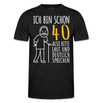 40. Geburtstag Mann 40er Ich bin schon 40 Jahre - Männer Funktions-T-Shirt - Schwarz - Vorne - AI Model Male 178 dark (178cm)