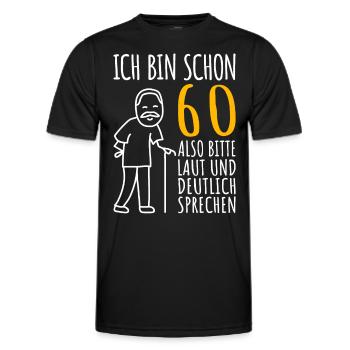 60. Geburtstag Mann 60er Ich bin schon 60 Jahre - Männer Funktions-T-Shirt - Schwarz - Vorne - AI Model Male 178 dark (178cm)