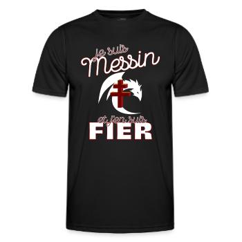 Cadeau Homme Foot Metz Messin Lorrain Noel - T-shirt sport Homme - noir - Devant - AI Model Male 178 dark (178cm)