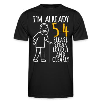 54 Birthday Man 54er 54ter I'm already 54 years - Men's Functional T-Shirt - black - Front - AI Model Male 178 dark (178cm)