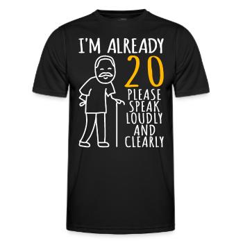 20 Anniversaire Homme 20er 20ème J’ai déjà 20 ans - T-shirt sport Homme - noir - Devant - AI Model Male 178 dark (178cm)