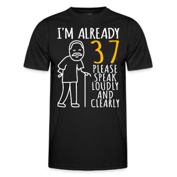 37 Anniversaire Homme 37er 37ter J’ai déjà 37 ans - T-shirt sport Homme - noir - Devant - AI Model Male 178 dark (178cm)