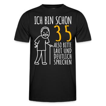 35 Geburtstag Mann Geschenk Lustig 35er 35 Jahre - Männer Funktions-T-Shirt - Schwarz - Vorne - AI Model Male 178 dark (178cm)