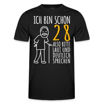 28 Geburtstag Mann Geschenk Lustig 28er 28 Jahre - Männer Funktions-T-Shirt - Schwarz - Vorne - AI Model Male 178 dark (178cm)