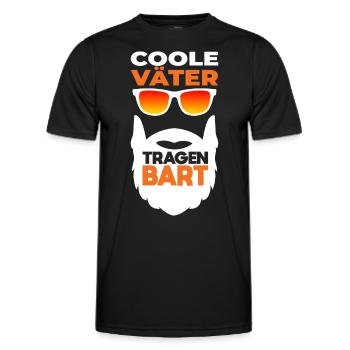 Bärtiger Papa mit Bart Cooler Vater Bartträger - Männer Funktions-T-Shirt - Schwarz - Vorne - AI Model Male 178 dark (178cm)