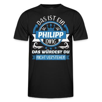 Philipp Name Vorname Namenstag Namensgeschenk - Männer Funktions-T-Shirt - Schwarz - Vorne - AI Model Male 178 dark (178cm)