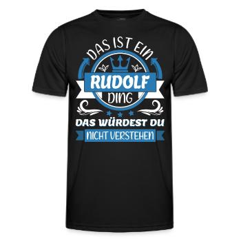 Rudolf Name Vorname Namenstag Namensgeschenk - Männer Funktions-T-Shirt - Schwarz - Vorne - AI Model Male 178 dark (178cm)