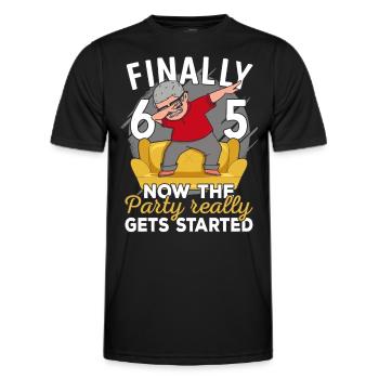 65th birthday man 65 years old 65th 65er grandpa - Men's Functional T-Shirt - black - Front - AI Model Male 178 dark (178cm)