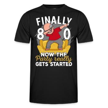 80. Geburtstag Mann 80 Jahre alt 80ter 80er Opa - Männer Funktions-T-Shirt - Schwarz - Vorne - AI Model Male 178 dark (178cm)