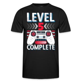 5th grade completed Realschule Gymnasium Gamer - Men's Functional T-Shirt - black - Front - AI Model Male 178 dark (178cm)